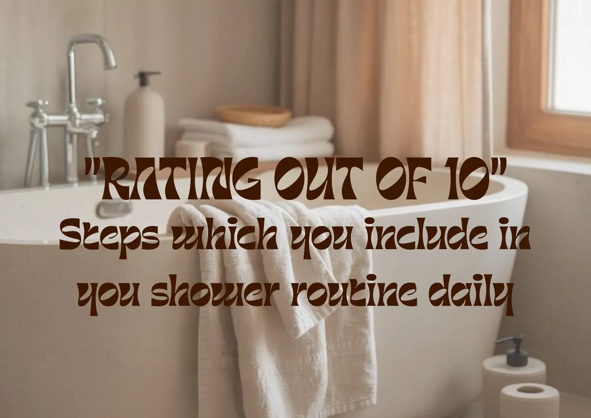 "Rating your steps included in daily shower routine out of 10"